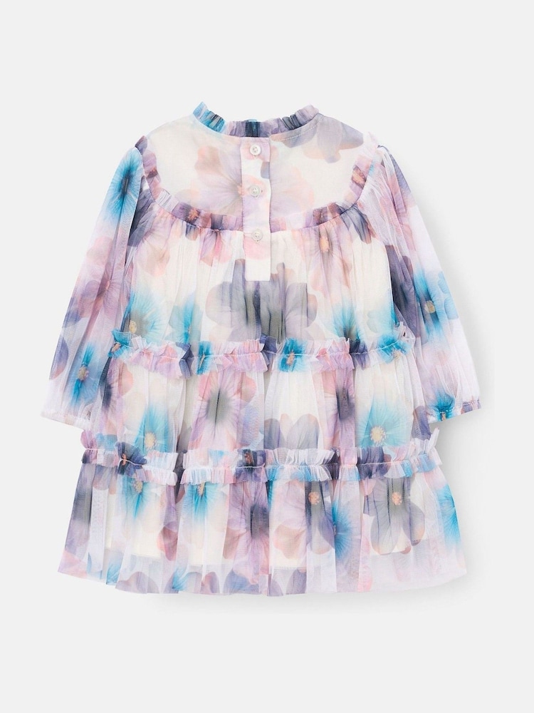 Angel & Rocket White Eleanor Floral Print Mesh Dress - Image 11 of 11