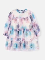 Angel & Rocket White Eleanor Floral Print Mesh Dress - Image 3 of 6