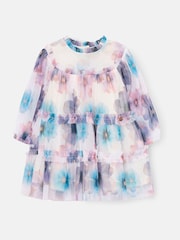 Angel & Rocket White Eleanor Floral Print Mesh Dress - Image 8 of 11