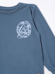 Angel & Rocket Blue Raya Long Sleeve Print T-Shirt - Image 6 of 6