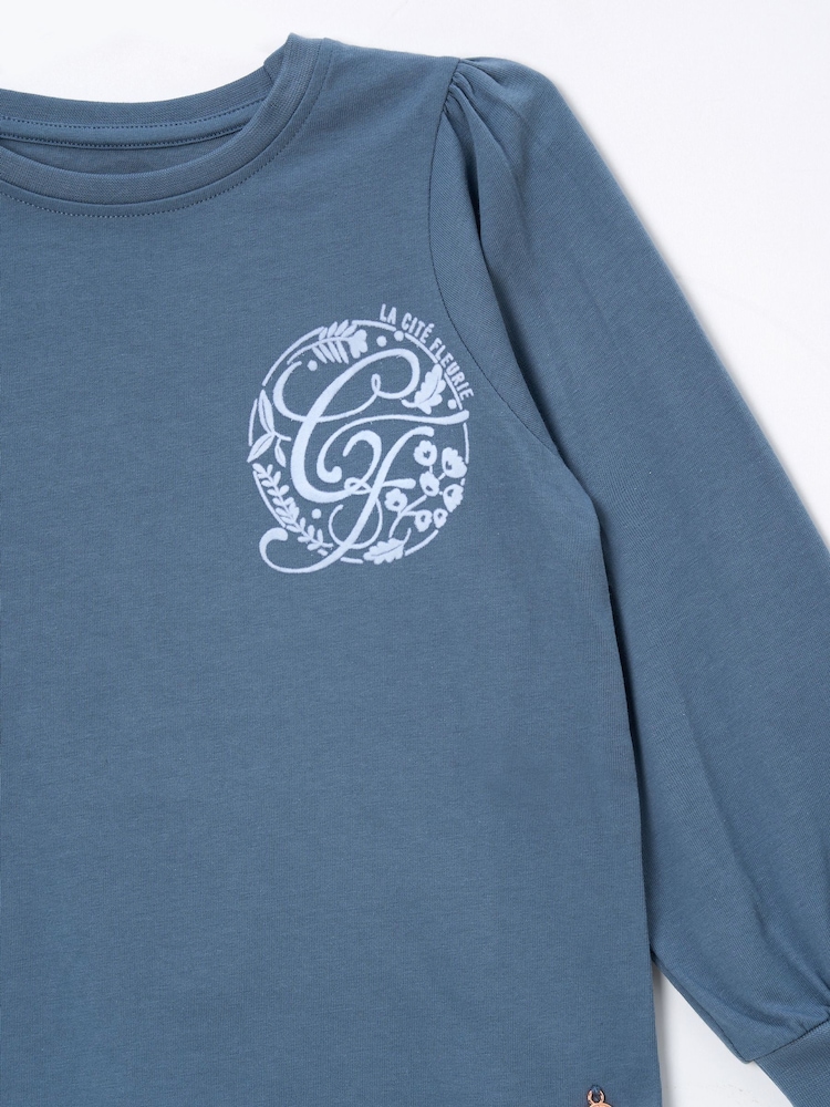 Angel & Rocket Blue Raya Long Sleeve Print T-Shirt - Image 6 of 6