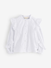 Angel & Rocket White Lacey Embroidered Frill Sleeve Blouse - Image 1 of 5