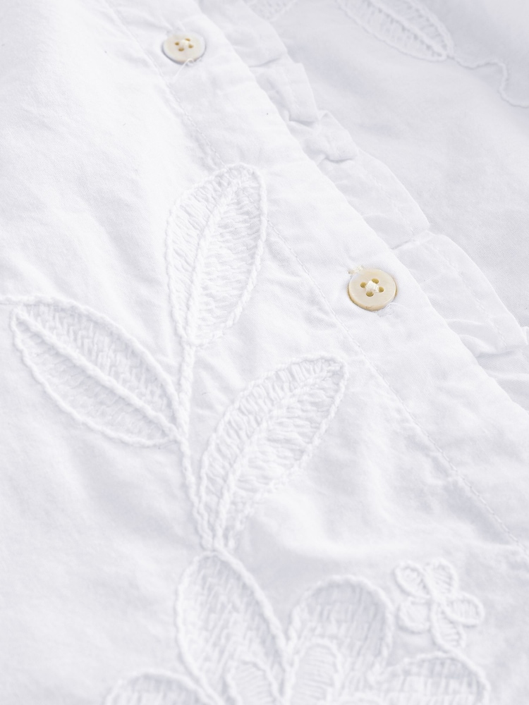 Angel & Rocket White Lacey Embroidered Frill Sleeve Blouse - Image 5 of 5