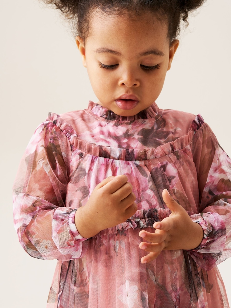 Roz - Angel & Rocket Cara Print Mesh Dress - Image 3 of 8