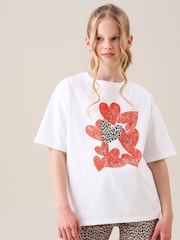 Angel & Rocket Oversized Quinn Heart Print T-Shirt - Imagen 1 de 6