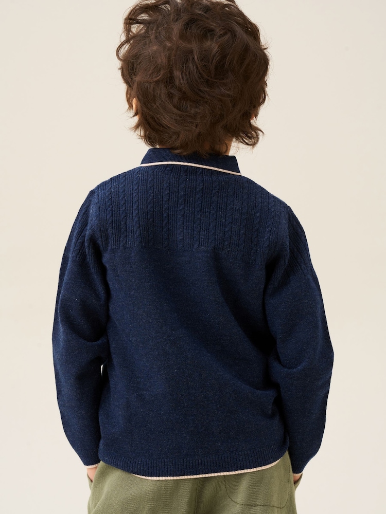Angel & Rocket Blue Ryle Polo Neck Jumper - Image 2 of 5 Angel & Rocket Blue Ryle Polo Neck Jumper - Image 2 of 5