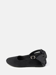 Angel & Rocket Black Velvet Satin Bow Back Shoes - Image 3 of 3