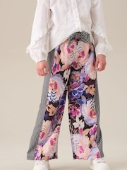 Angel & Rocket Purple Fleur Printed Wide Leg Trousers - Image 1 of 5