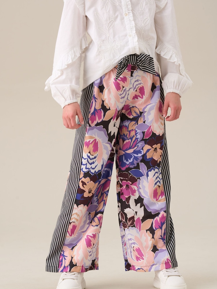 Angel & Rocket Purple Fleur Printed Wide Leg Trousers - Image 1 of 5