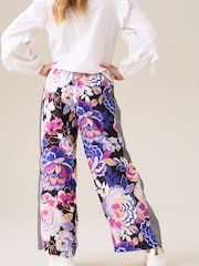 Angel & Rocket Purple Fleur Printed Wide Leg Trousers - Image 2 of 5