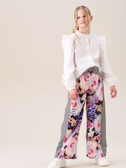 Angel & Rocket Purple Fleur Printed Wide Leg Trousers - Image 3 of 5