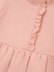 Angel & Rocket Pink Rosa Broderie Trim Sweat Onsie Sleepsuit - Image 6 of 6