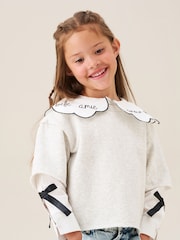 Angel & Rocket Grey Haddie Mock Layered Print Sweatshirt - Image 1 of 7