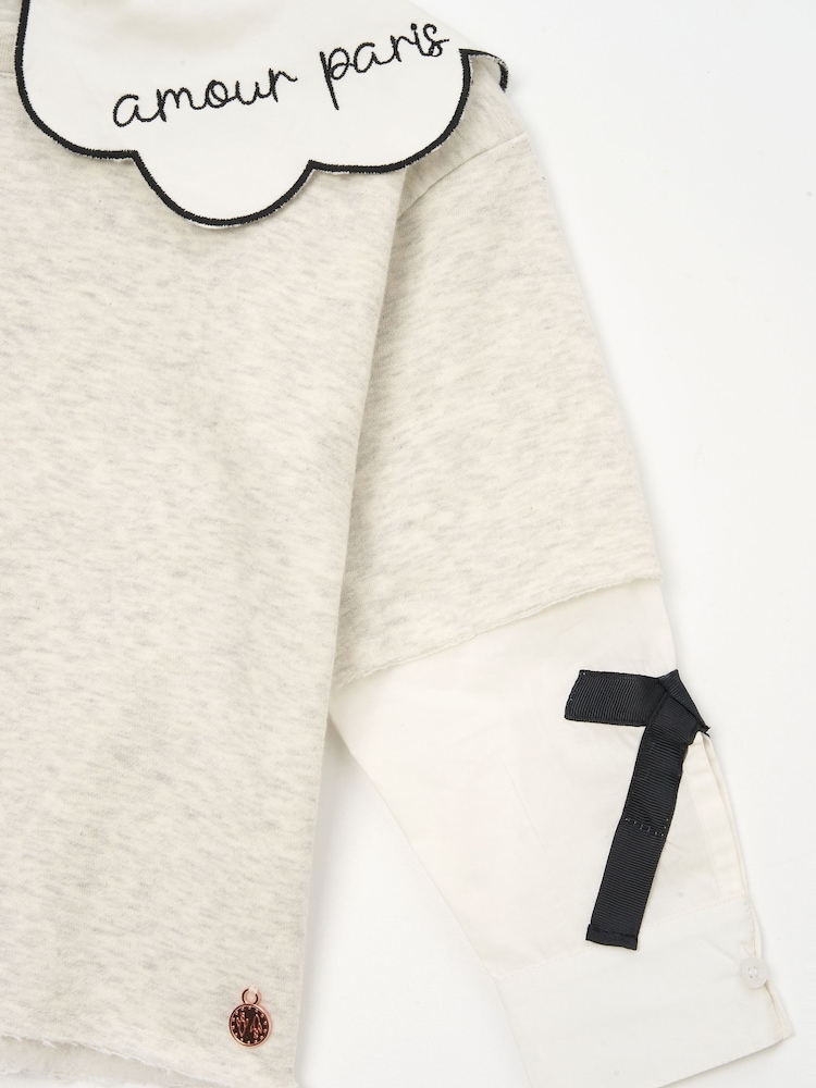 Angel & Rocket Grey Haddie Mock Layered Print Sweatshirt - Image 7 of 7