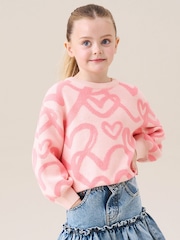 Angel & Rocket Pink Harlow Heart Jumper - Image 1 of 7