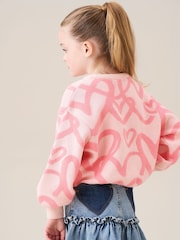 Angel & Rocket Pink Harlow Heart Jumper - Image 3 of 7