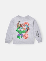 Angel & Rocket Grey Marvel Graphic Print Pyjamas - Image 5 of 7