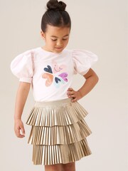 Angel & Rocket Gold Lucile Pleated Rara Skirt - Image 2 of 5