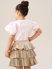 Angel & Rocket Gold Lucile Pleated Rara Skirt - Image 3 of 5