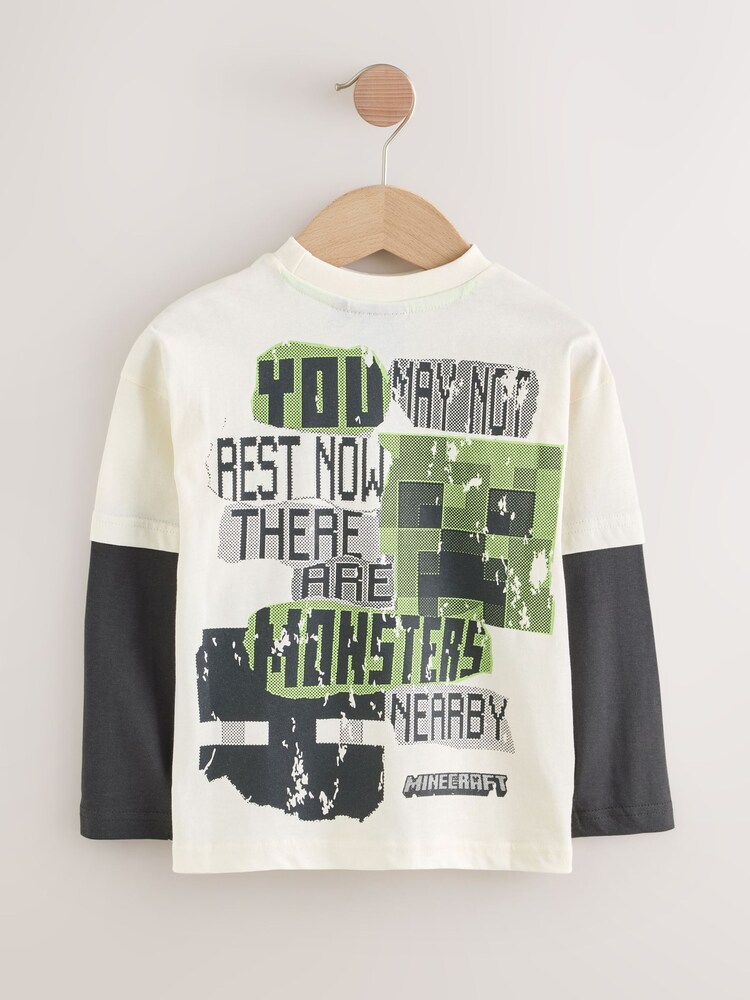 Angel & Rocket White Minecraft Logo T-Shirt - Image 2 of 2