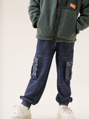 Angel & Rocket Black Weston Washed Cord Cuffed Joggers - Image 1 of 8