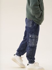 Angel & Rocket Black Weston Washed Cord Cuffed Joggers - Image 5 of 8