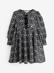 Angel & Rocket Black Saskia Godet Spot Dress - Image 1 of 4