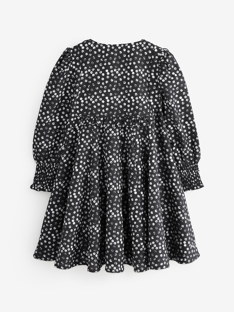 Angel & Rocket Black Saskia Godet Spot Dress - Image 2 of 4