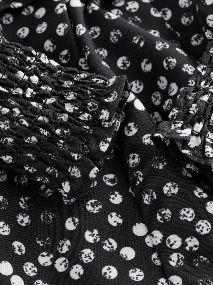 Angel & Rocket Black Saskia Godet Spot Dress - Image 4 of 4