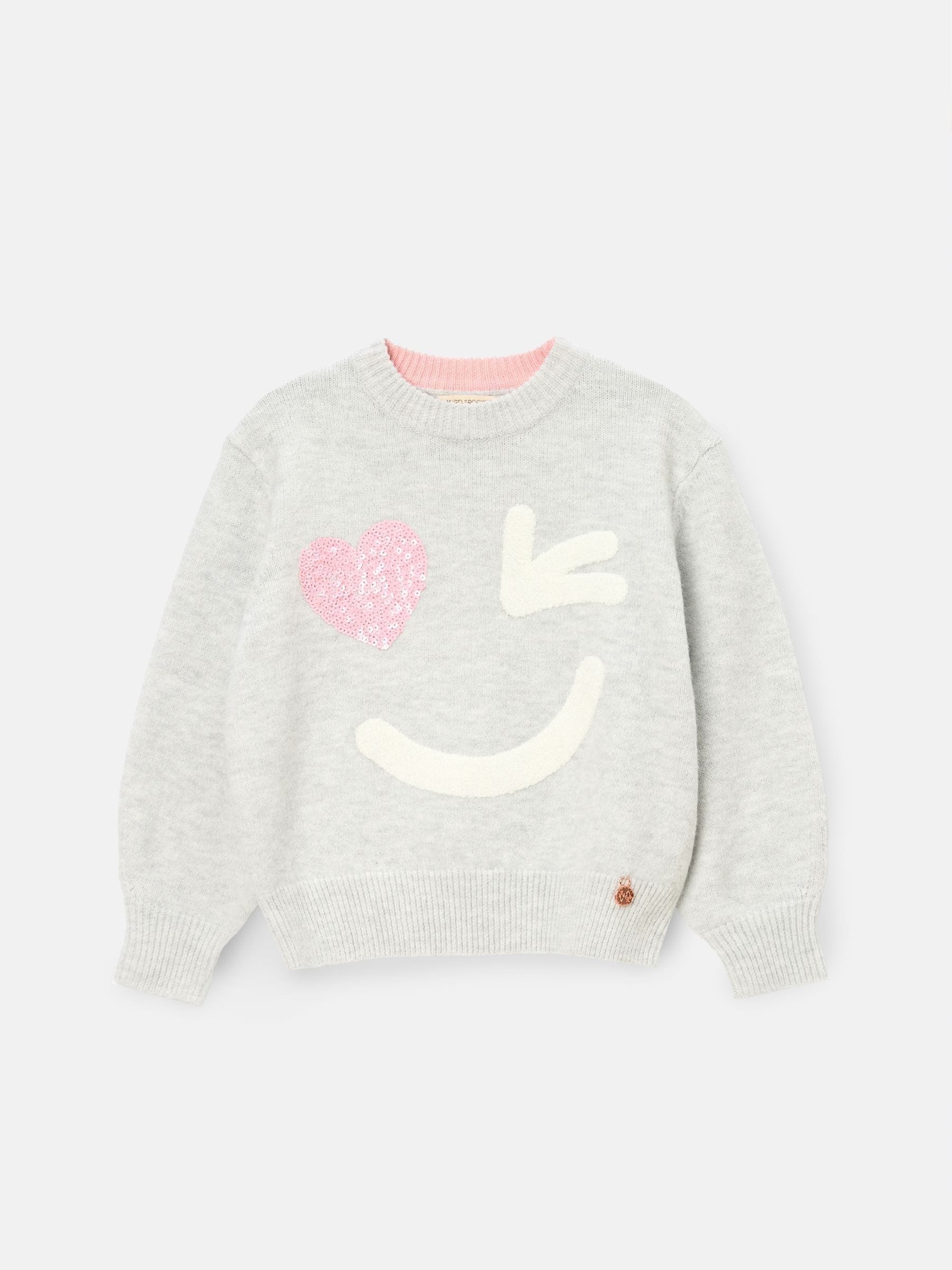 Buy Angel & Rocket Grey Verity Smiley Face Jumper from Next Romania