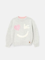 Angel & Rocket Grey Verity Smiley Face Jumper - Image 4 of 6