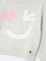 Angel & Rocket Grey Verity Smiley Face Jumper - Image 6 of 6