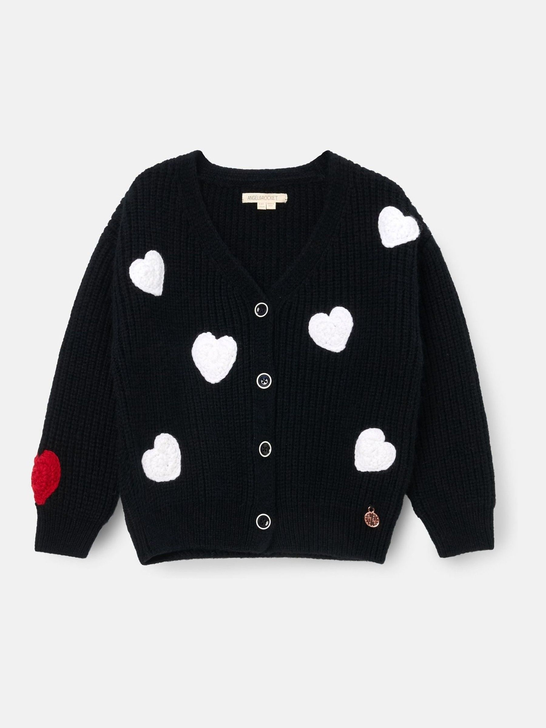 Buy Angel & Rocket Black Everly Heart Print Cardigan from the Next
