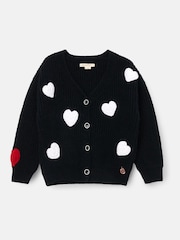 Angel & Rocket Black Everly Heart Print Cardigan - Image 6 of 8