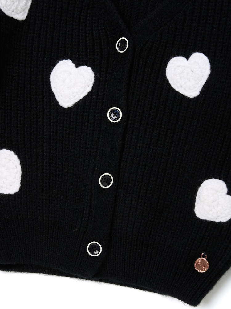 Angel & Rocket Black Everly Heart Print Cardigan - Image 8 of 8