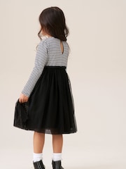 Angel & Rocket Black Carrie Stripe Mesh Skirt Dress - Image 3 of 7