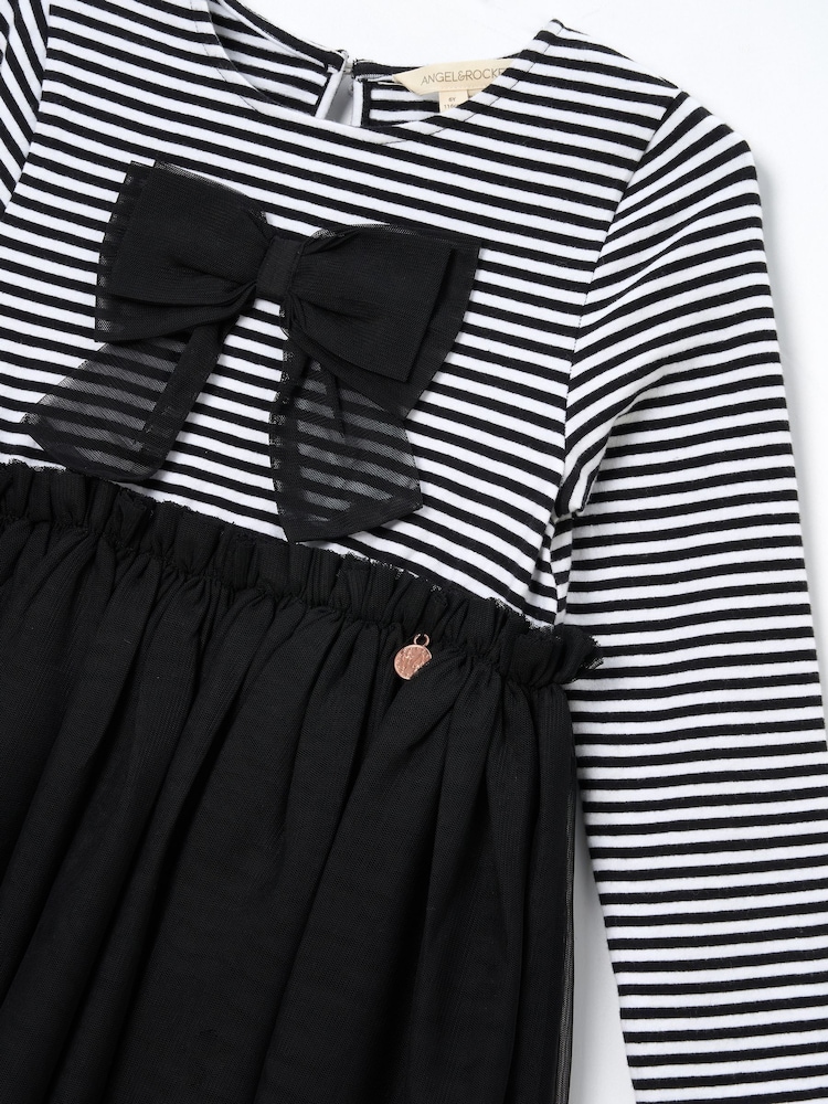 Angel & Rocket Black Carrie Stripe Mesh Skirt Dress - Image 7 of 7