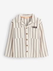 Angel & Rocket Natural Cooper Stripe Canvas Shacket - Image 1 of 5