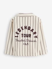 Angel & Rocket Natural Cooper Stripe Canvas Shacket - Image 2 of 5