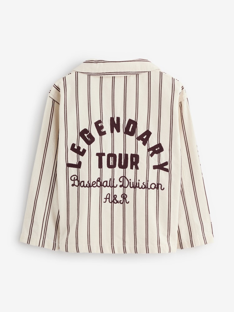 Angel & Rocket Natural Cooper Stripe Canvas Shacket - Image 2 of 5