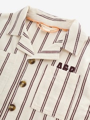Angel & Rocket Natural Cooper Stripe Canvas Shacket - Image 3 of 5