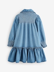 Angel & Rocket Blue Harper Shirred Denim Shirt Dress - Image 2 of 5