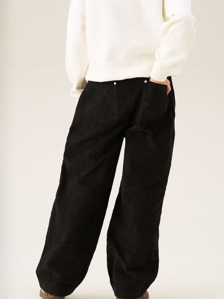 Angel & Rocket Black Zoe Wide Leg Cord Trousers - Image 2 of 6