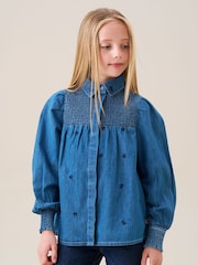 Angel & Rocket Blouses Myla Embroidered Denim Shirt - Image 1 of 7