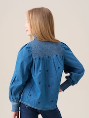 Angel & Rocket Blouses Myla Embroidered Denim Shirt - Image 2 of 7