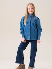 Angel & Rocket Blouses Myla Embroidered Denim Shirt - Image 3 of 7