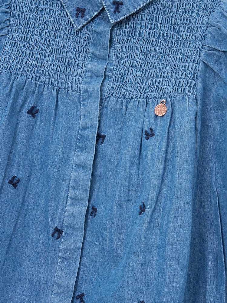 Angel & Rocket Blouses Myla Embroidered Denim Shirt - Image 7 of 7