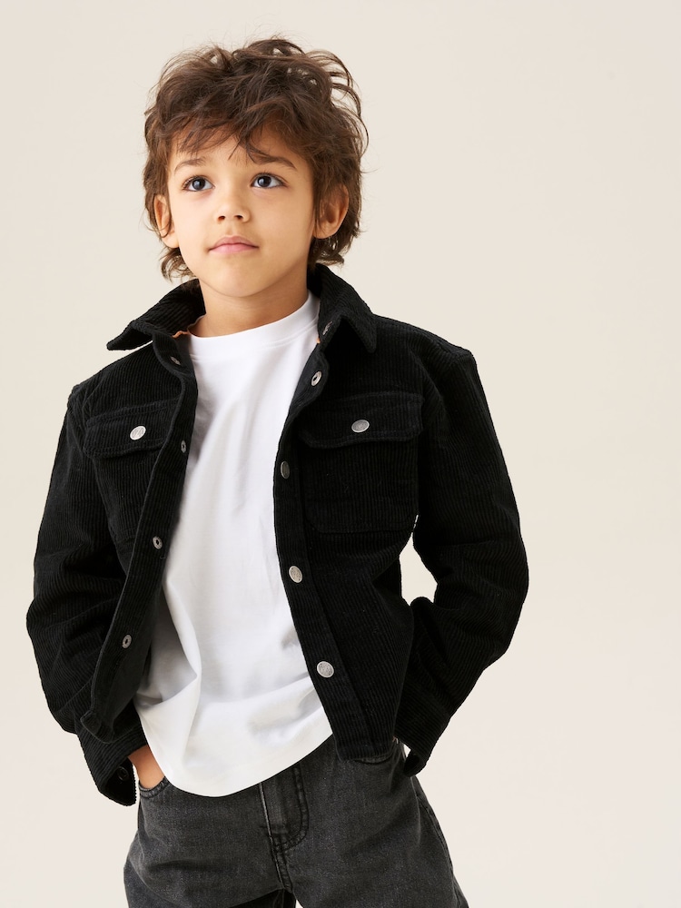 Angel & Rocket Black Theo Cord Shirt - Image 2 of 7 Angel & Rocket Black Theo Cord Shirt - Image 2 of 7