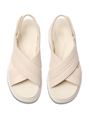 Clarks Cream Tuscan Cross Sandals - Image 1 of 7