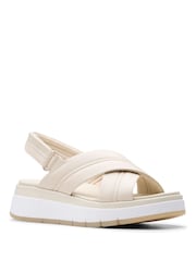 Clarks Cream Tuscan Cross Sandals - Image 4 of 7